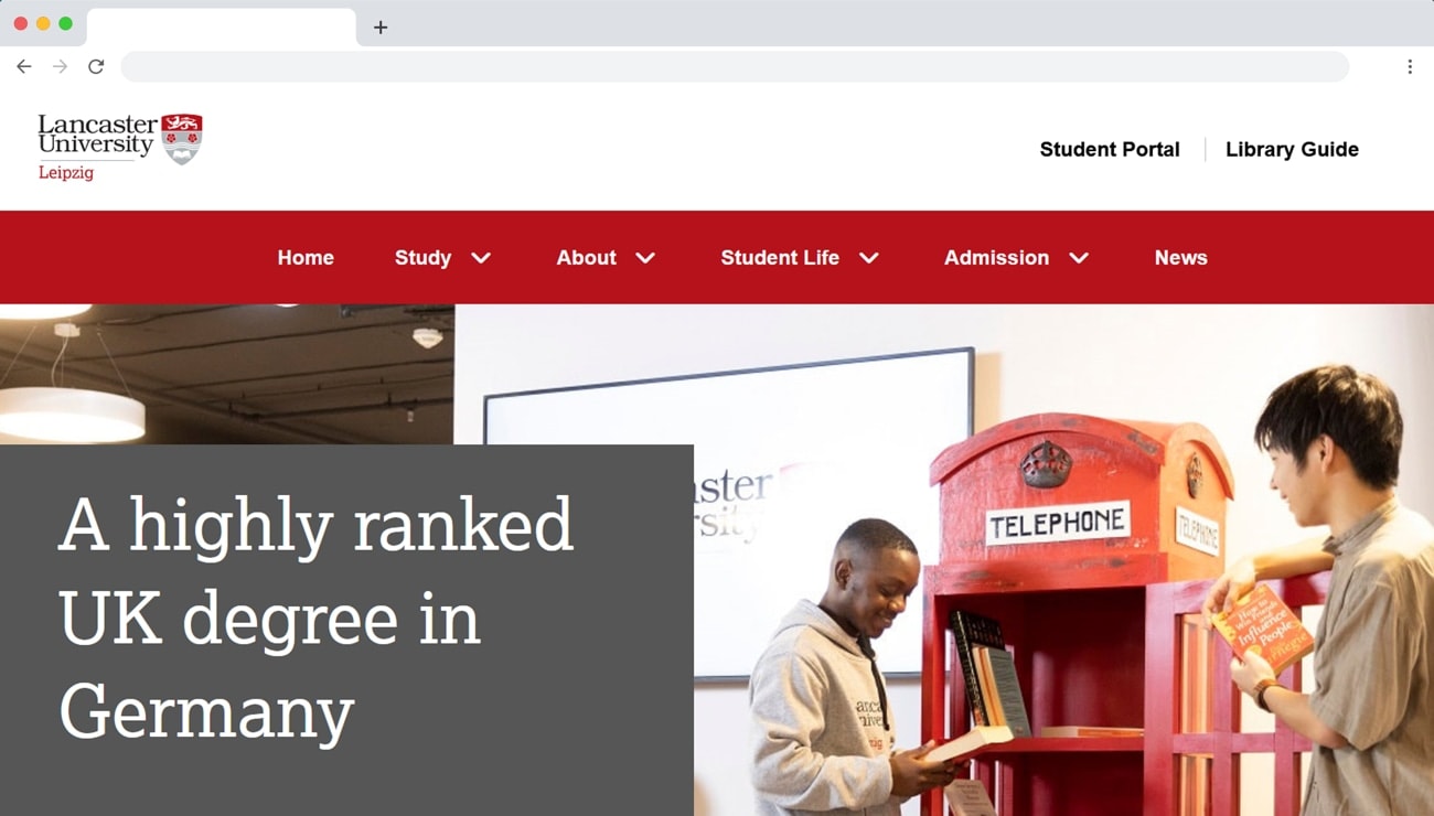 Lancaster University Leipzig Website homepage