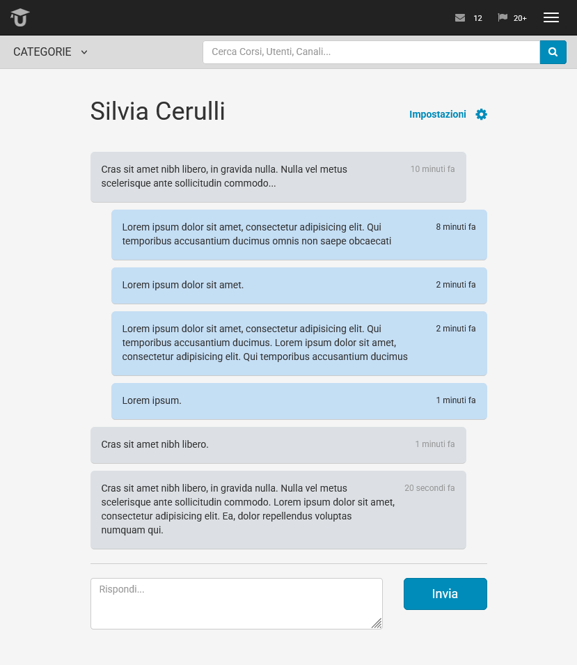 Ubiter messaging UI showing interface elements for communication between users